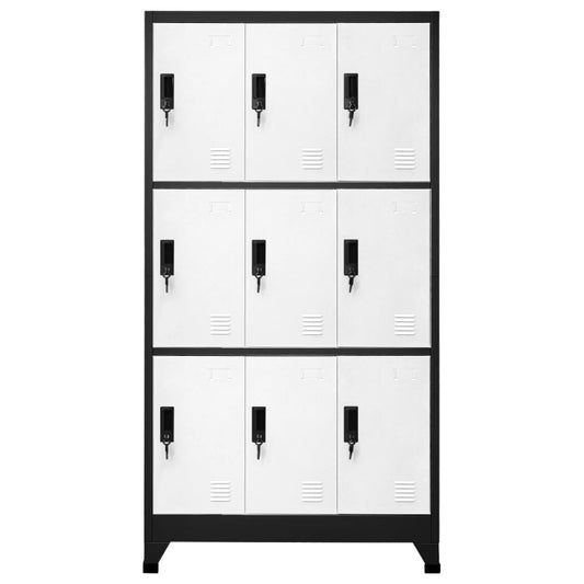 Locker Cabinet Anthracite and White 90x45x180 cm Steel Locker Cabinet Anthracite and White 90x45x180 cm Steel