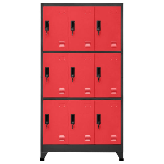 Locker Cabinet Anthracite and Red 90x45x180 cm Steel Locker Cabinet Anthracite and Red 90x45x180 cm Steel