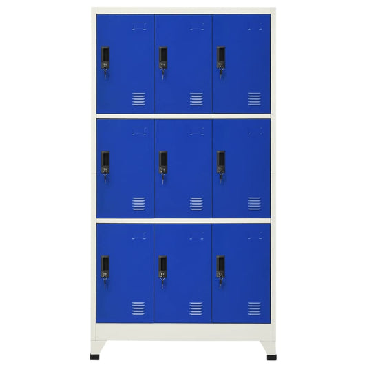 Locker Cabinet Grey and Blue 90x45x180 cm Steel Locker Cabinet Grey and Blue 90x45x180 cm Steel