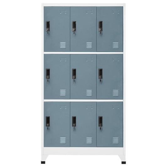 Locker Cabinet Light Grey and Dark Grey 90x45x180 cm Steel Locker Cabinet Light Grey and Dark Grey 90x45x180 cm Steel