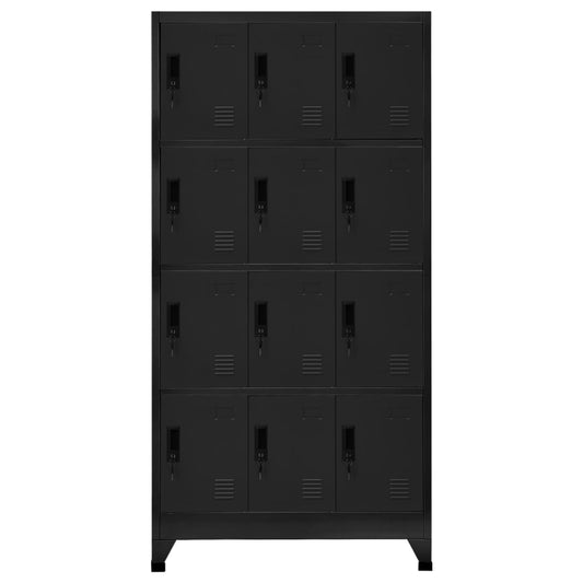 Locker Cabinet Black 90x45x180 cm Steel Locker Cabinet Black 90x45x180 cm Steel
