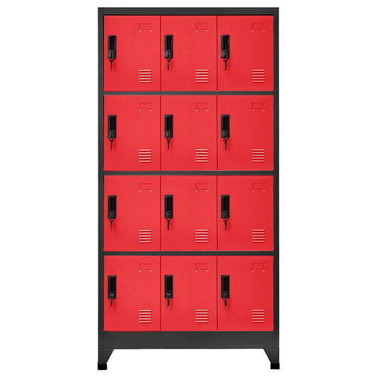 Locker Cabinet Anthracite and Red 90x45x180 cm Steel Locker Cabinet Anthracite and Red 90x45x180 cm Steel