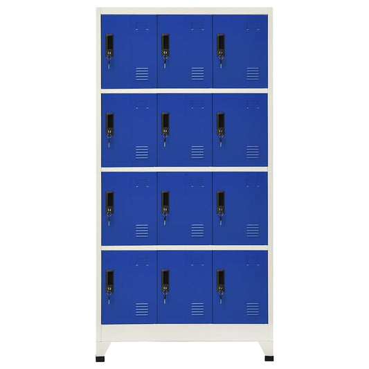 Locker Cabinet Grey and Blue 90x45x180 cm Steel Locker Cabinet Grey and Blue 90x45x180 cm Steel