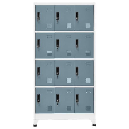 Locker Cabinet Light Grey and Dark Grey 90x45x180 cm Steel Locker Cabinet Light Grey and Dark Grey 90x45x180 cm Steel