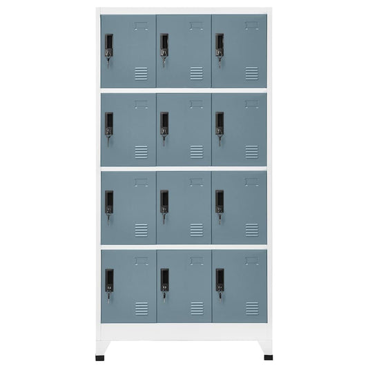 Locker Cabinet Light Grey and Dark Grey 90x45x180 cm Steel Locker Cabinet Light Grey and Dark Grey 90x45x180 cm Steel