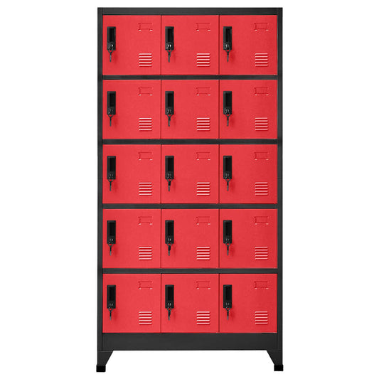 Locker Cabinet Anthracite and Red 90x40x180 cm Steel Locker Cabinet Anthracite and Red 90x40x180 cm Steel