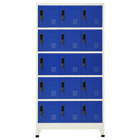 Locker Cabinet Grey and Blue 90x40x180 cm Steel Locker Cabinet Grey and Blue 90x40x180 cm Steel