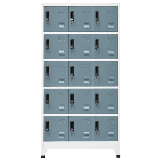 Locker Cabinet Light Grey and Dark Grey 90x40x180 cm Steel Locker Cabinet Light Grey and Dark Grey 90x40x180 cm Steel