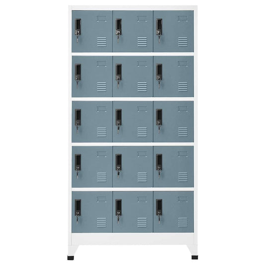 Locker Cabinet Light Grey and Dark Grey 90x40x180 cm Steel Locker Cabinet Light Grey and Dark Grey 90x40x180 cm Steel