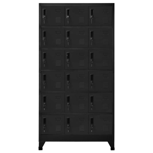 Locker Cabinet Black 90x40x180 cm Steel Locker Cabinet Black 90x40x180 cm Steel