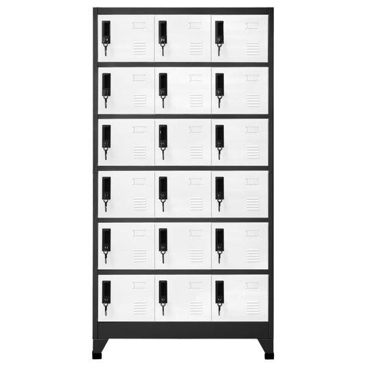 Locker Cabinet Anthracite and White 90x40x180 cm Steel Locker Cabinet Anthracite and White 90x40x180 cm Steel