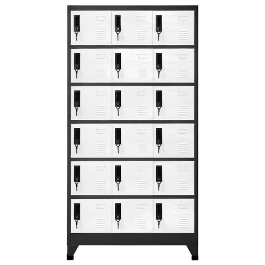 Locker Cabinet Anthracite and White 90x40x180 cm Steel Locker Cabinet Anthracite and White 90x40x180 cm Steel