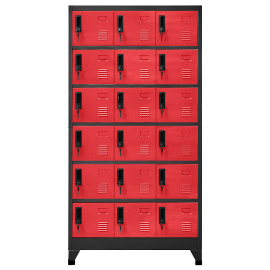 Locker Cabinet Anthracite and Red 90x40x180 cm Steel Locker Cabinet Anthracite and Red 90x40x180 cm Steel