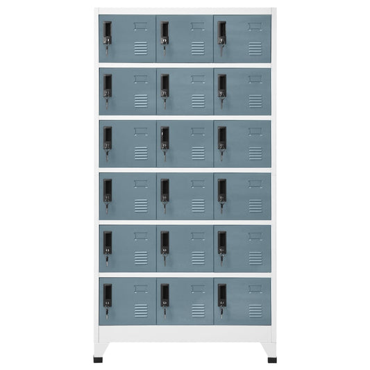 Locker Cabinet Light Grey and Dark Grey 90x40x180 cm Steel Locker Cabinet Light Grey and Dark Grey 90x40x180 cm Steel