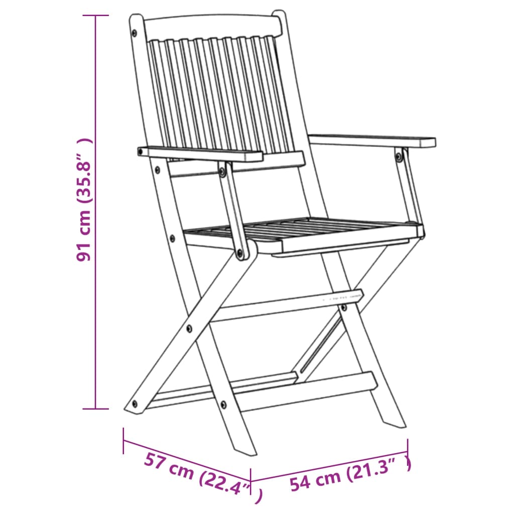 Dining Set | Brown | Solid Acacia wood | Foldable | Garden Dining Set