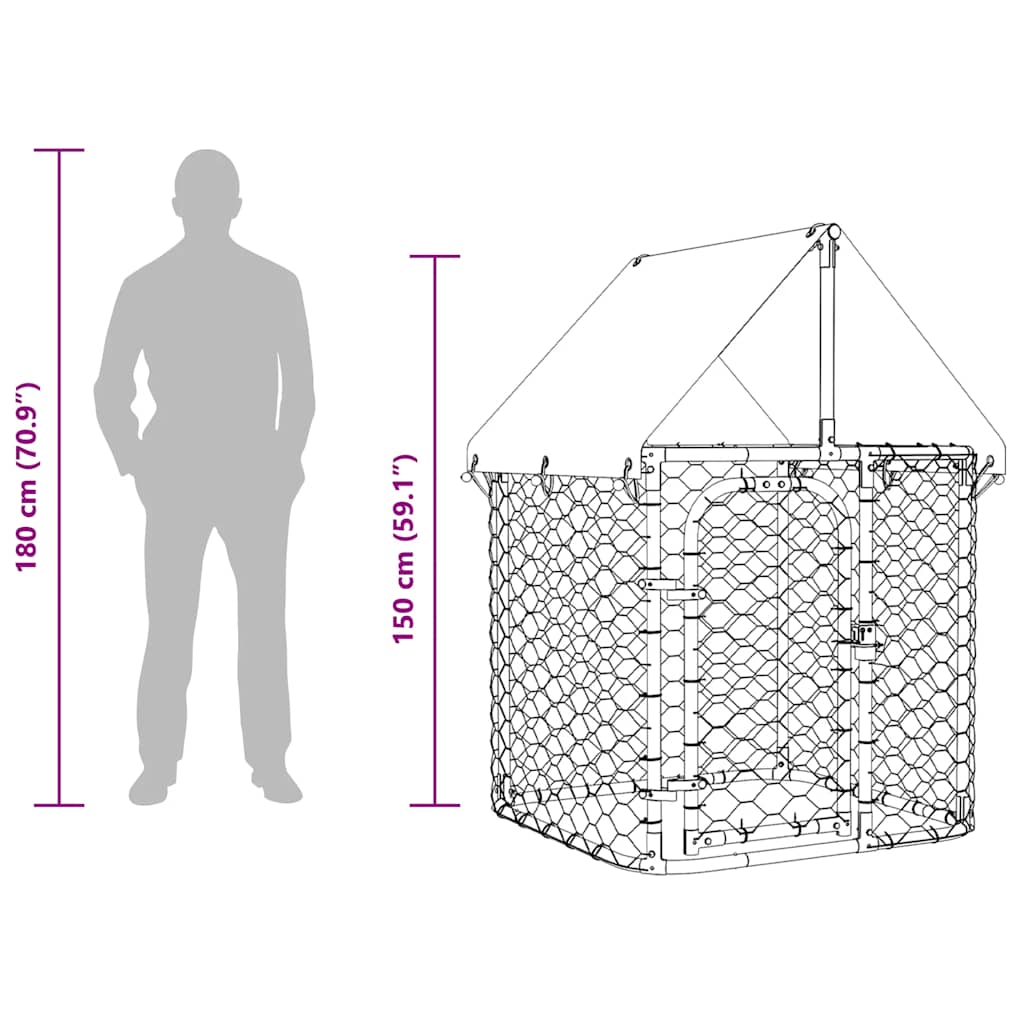 Outdoor Dog Kennel with Roof 100x100x150 cm