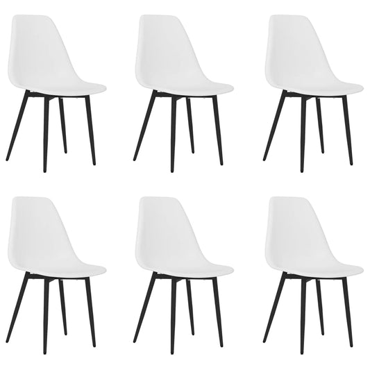 Dining Chairs 6 pcs White PP Dining Chairs 6 pcs White PP
