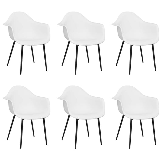 Dining Chairs 6 pcs White PP Dining Chairs 6 pcs White PP