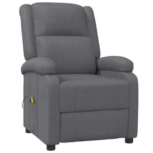 Massage Chair Grey Faux Leather Massage Chair Grey Faux Leather