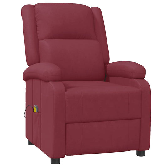 Massage Chair Wine Red Faux Leather Massage Chair Wine Red Faux Leather
