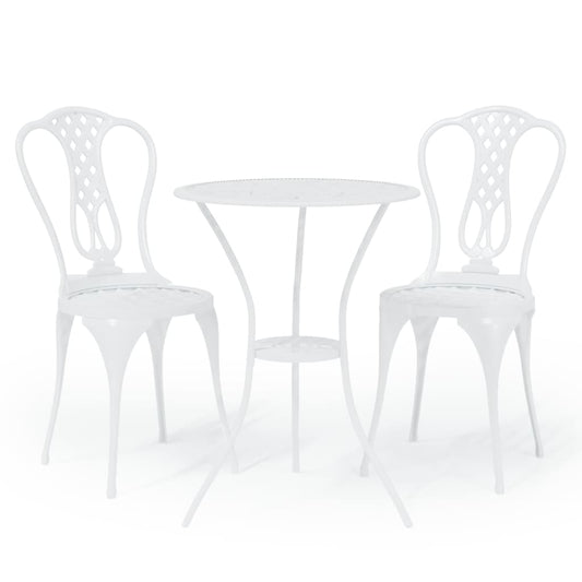 Bistro Set | White | Cast aluminium | Small | Durable | Bistro Set Bistro Set | White | Cast aluminium | Small | Durable | Bistro Set