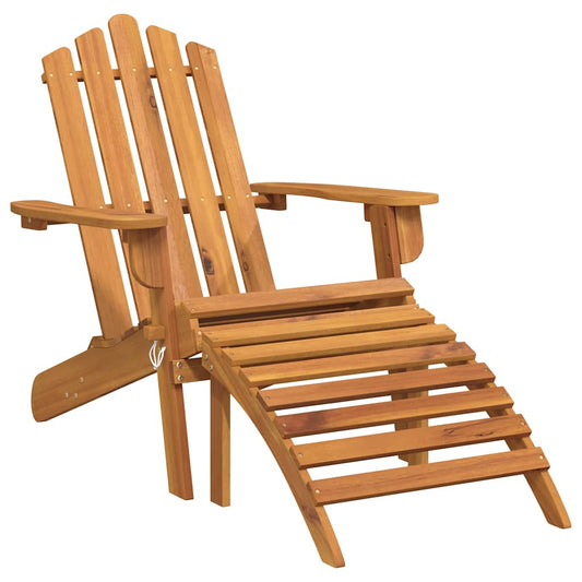 Garden Adirondack Chair with Footrest Solid Acacia Wood Garden Adirondack Chair with Footrest Solid Acacia Wood