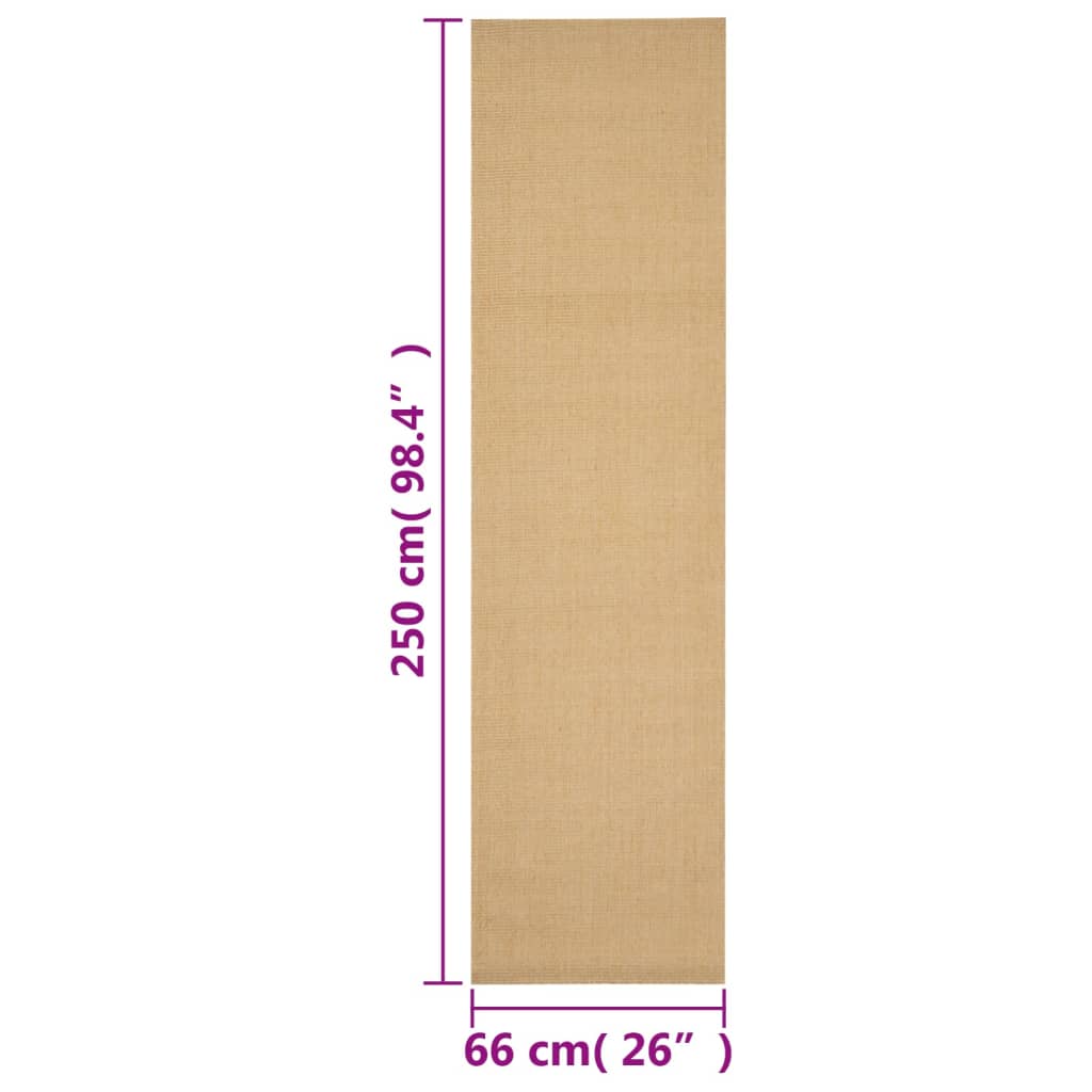 Rug Natural Sisal 66x250 cm