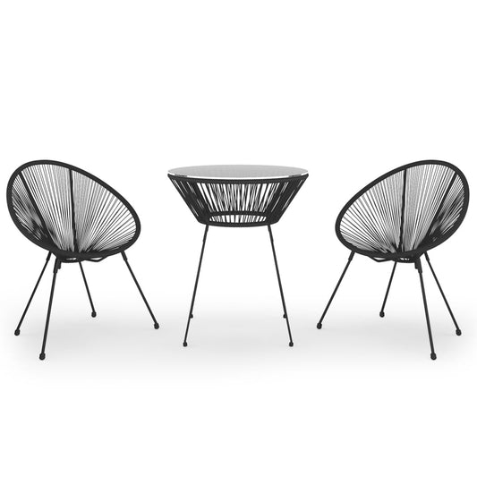 3 Piece Garden Dining Set Black 3 Piece Garden Dining Set Black