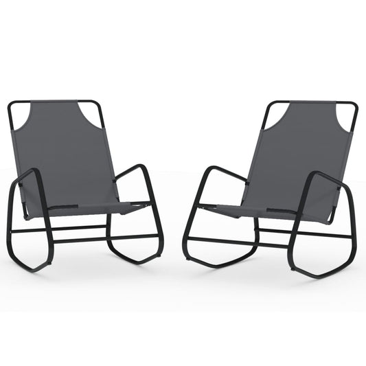 Sun Lounger | Set of 2 | Grey | Powder-coated steel, textilene | Standard Sun Lounger | Set of 2 | Grey | Powder-coated steel, textilene | Standard