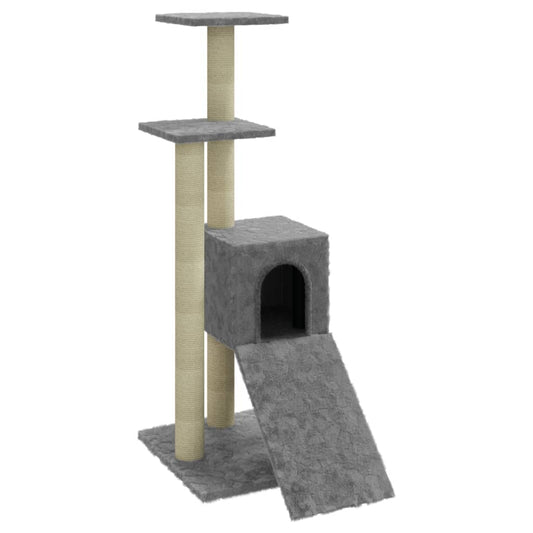 Cat Tree with Sisal Scratching Posts Light Grey 92 cm Cat Tree with Sisal Scratching Posts Light Grey 92 cm