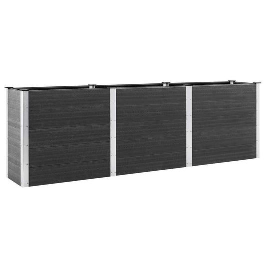 Garden Raised Bed Grey 300x50x91 cm WPC Garden Raised Bed Grey 300x50x91 cm WPC