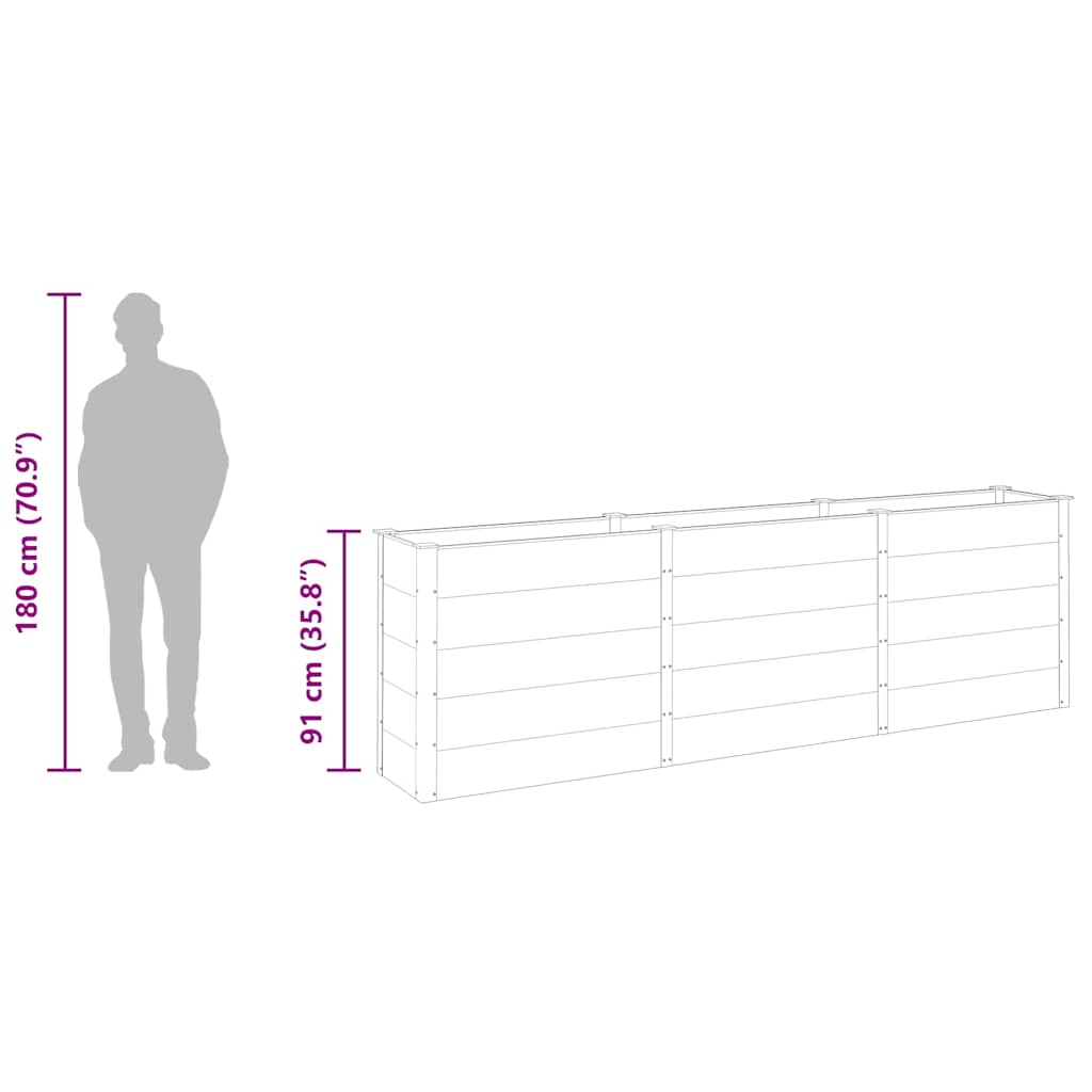 Garden Raised Bed Grey 300x50x91 cm WPC