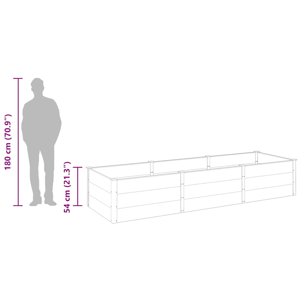 Garden Raised Bed Grey 300x100x54 cm WPC