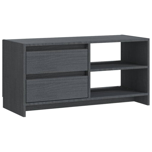 TV Cabinet Grey 80x31x39 cm Solid Pinewood TV Cabinet Grey 80x31x39 cm Solid Pinewood