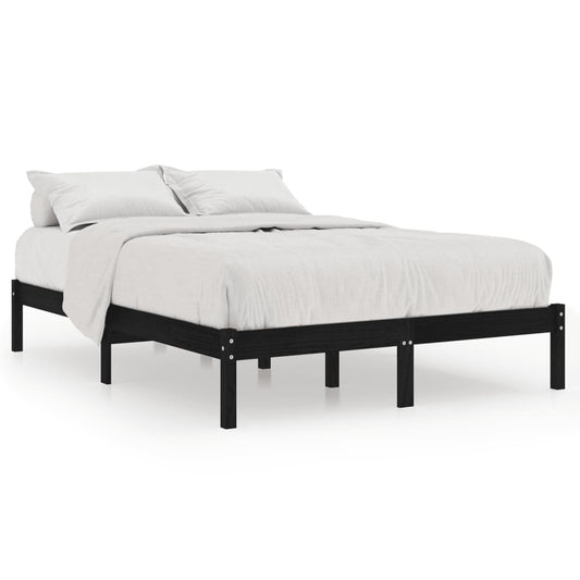 Bed Frame | Black | Solid pinewood | King Size | Durable | Bed Frame Bed Frame | Black | Solid pinewood | King Size | Durable | Bed Frame
