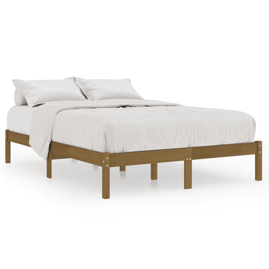Bed Frame | Honey brown | Solid pine wood | 200x200 cm | Durable Bed Frame | Honey brown | Solid pine wood | 200x200 cm | Durable