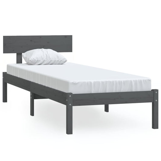 Bed Frame | Grey | Solid pine wood | Single | Classic/Traditional Bed Frame | Grey | Solid pine wood | Single | Classic/Traditional
