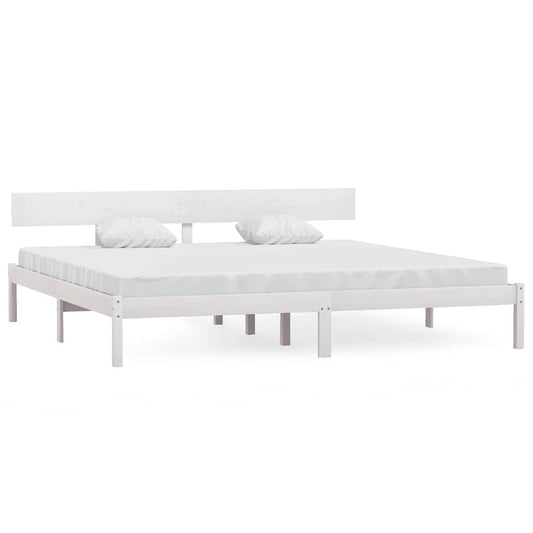 Bed Frame without Mattress White Solid Wood Super King Bed Frame without Mattress White Solid Wood Super King