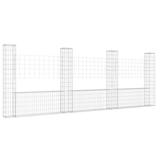 151284 vidaXL U-shape Gabion Basket with 4 Posts Iron 380x20x150 cm 151284 vidaXL U-shape Gabion Basket with 4 Posts Iron 380x20x150 cm