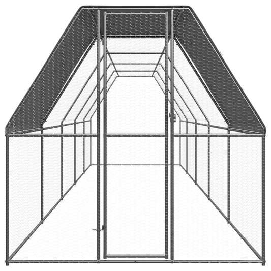 Outdoor Chicken Cage 2x10x2 m Galvanised Steel Outdoor Chicken Cage 2x10x2 m Galvanised Steel