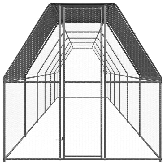 Outdoor Chicken Cage 2x12x2 m Galvanised Steel Outdoor Chicken Cage 2x12x2 m Galvanised Steel