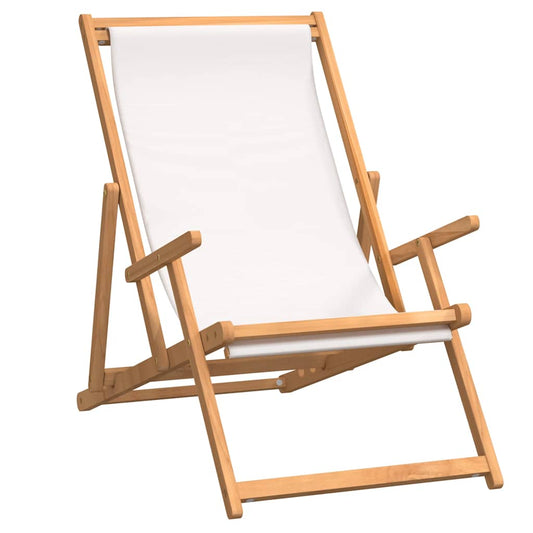 Beach Chair | Cream | Solid teak wood, polyester fabric | Standard Beach Chair | Cream | Solid teak wood, polyester fabric | Standard