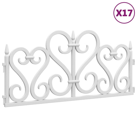 Lawn Edgings 17 pcs White 10 m PP Lawn Edgings 17 pcs White 10 m PP