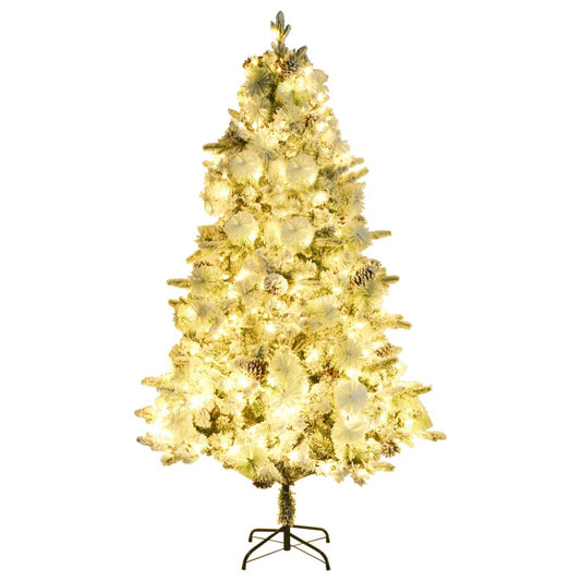 Pre-lit Christmas Tree with Flocked Snow&Cones 195 cm PVC&PE Pre-lit Christmas Tree with Flocked Snow&Cones 195 cm PVC&PE