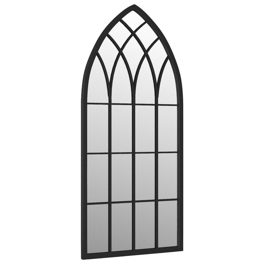 Garden Mirror Black 100x45 cm Iron for Outdoor Use Garden Mirror Black 100x45 cm Iron for Outdoor Use