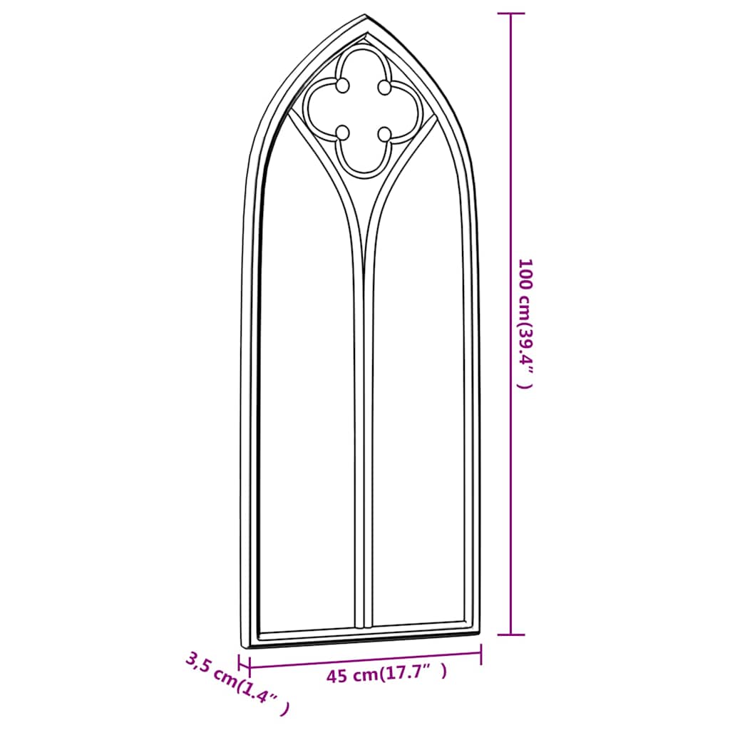 318349 vidaXL Garden Mirror Sand 100x45 cm Iron for Outdoor Use