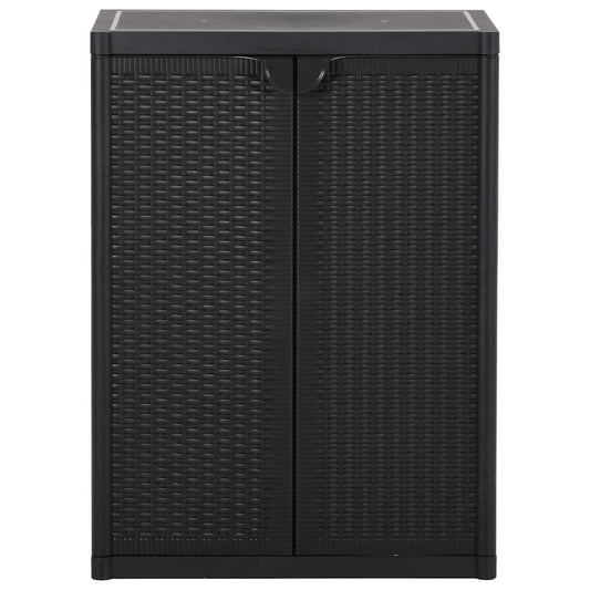 Garden Storage Cabinet Black 65x45x88 cm PP Rattan Garden Storage Cabinet Black 65x45x88 cm PP Rattan