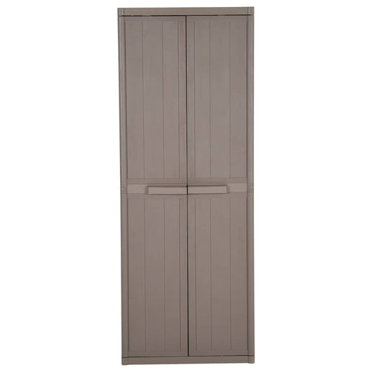 Garden Storage Cabinet Brown 65x45x172 cm PP Wood Look Garden Storage Cabinet Brown 65x45x172 cm PP Wood Look