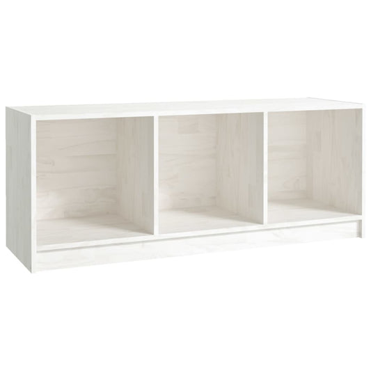 TV Cabinet White 104x33x41 cm Solid Pinewood TV Cabinet White 104x33x41 cm Solid Pinewood