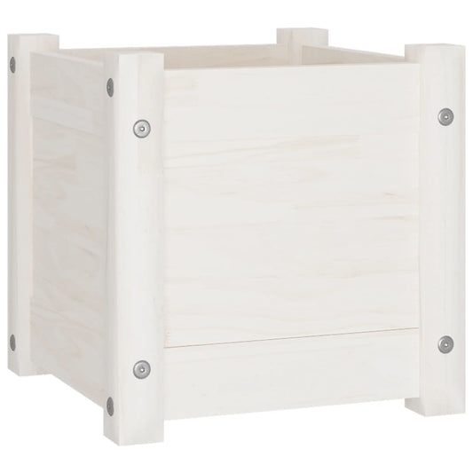 Garden Planter White 31x31x31 cm Solid Pinewood Garden Planter White 31x31x31 cm Solid Pinewood